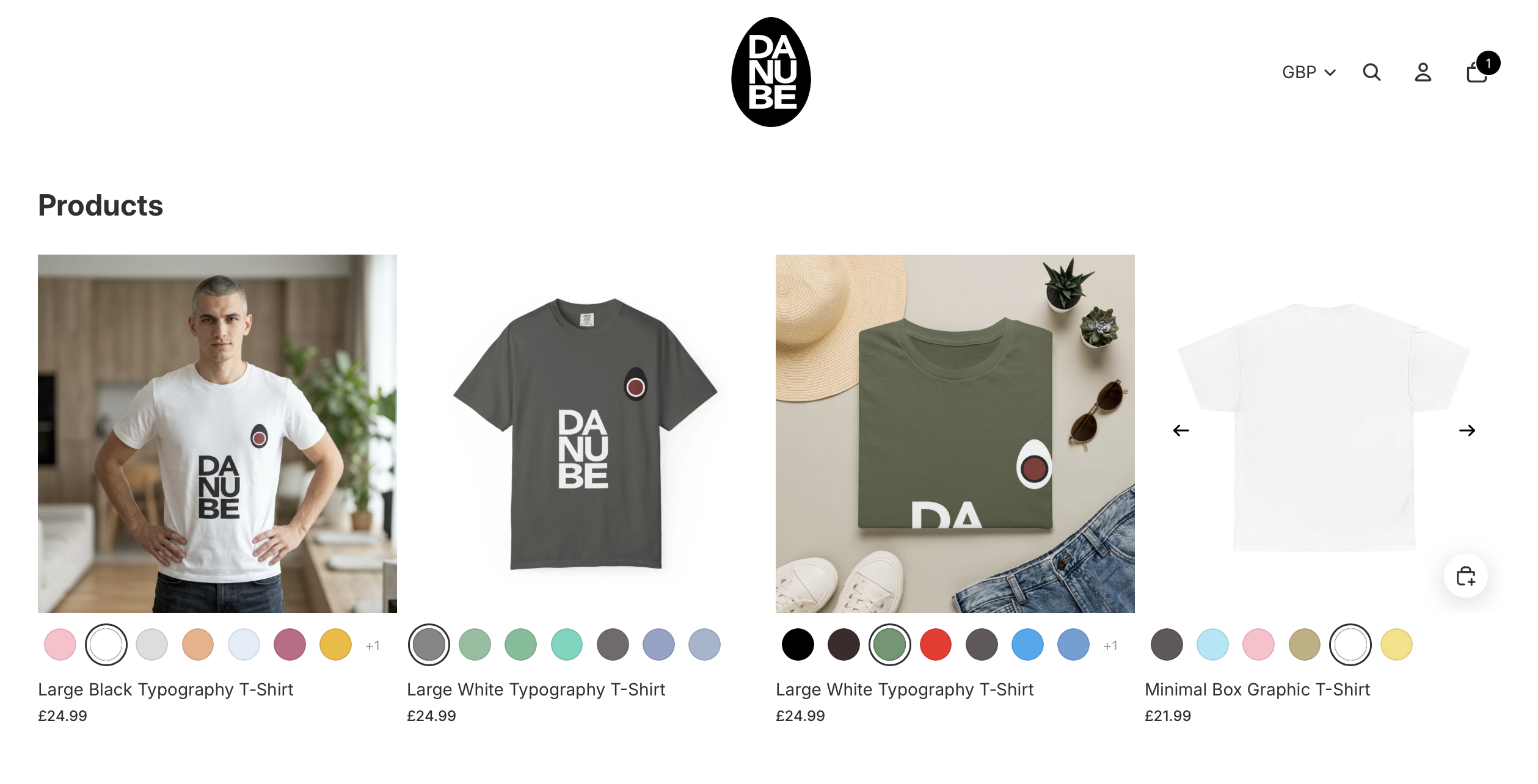 danube.store home page in view